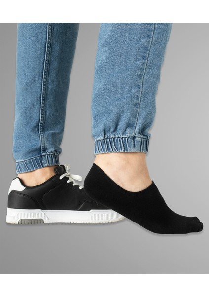 Kadın ve Erkek Görünmez 6lı Çorap No Show Kaymaz Organik Pamuklu Siyah Beyaz Çarık Çorapl indirimleri