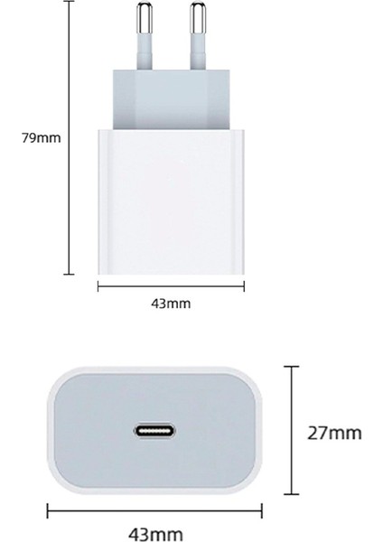 Iphone Uyumlu Type-C Girişli Yeni Nesil Başlık 20W Hızlı Şarj Aleti Başlığı Şarz Cihazı Adaptörü