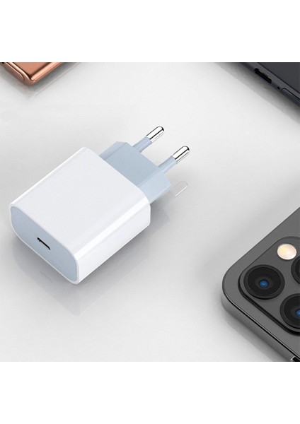 Iphone Uyumlu Type-C Girişli Yeni Nesil Başlık 20W Hızlı Şarj Aleti Başlığı Şarz Cihazı Adaptörü