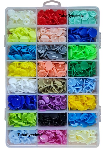 Karışık Renkli T5 Plastik Çıtçıt (360 Adet) (12MM Plastik Çıtçıt) [kalıpsızdır]