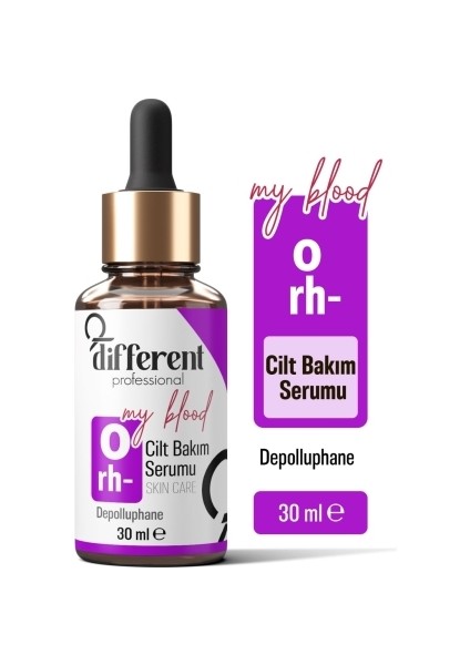0 Rh - Kan Grubuna Özel Cilt Yenileyici Nemlendirici Leke Önleyici Aydınlatıcı Bakım Serumu 30 ml