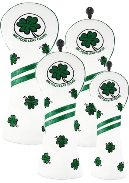 4 Lot Golf Kapağı Pu-Lather Hybrid Headcover Protector 4 Adet Beyaz (Yurt Dışından)