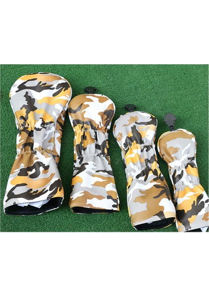 4 Adet Pu Wood & Hibrid Golf Kapağı Seti Değiştirilebilir 5 7 - 37CM Sarı (Yurt Dışından)