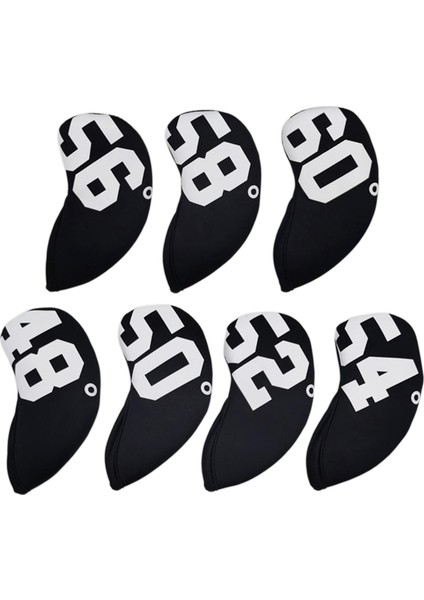 7x Çizik Anti-Golf Kulübü Headcover Demir Kafa Kapağı Dayanıklı Seyahat Siyahı (Yurt Dışından)