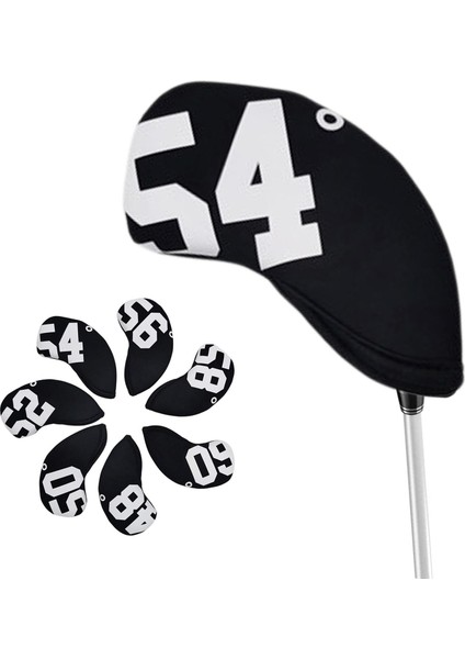 7x Çizik Anti-Golf Kulübü Headcover Demir Kafa Kapağı Dayanıklı Seyahat Siyahı (Yurt Dışından) modelleri