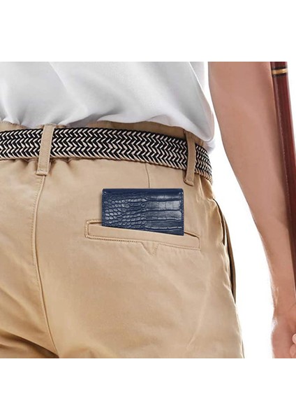 Pu Yarda Kitap Kapakları Cüzdan Pencil Döngü Açık Golf Puan Kartı Tutucu Mavi (Yurt Dışından) indirimleri