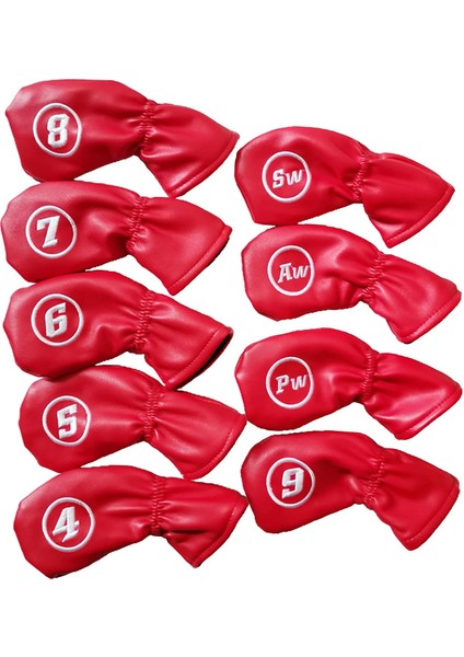 9 Adet/set Su Geçirmez Golf Kulübü Demir Kapağı Koruyucu Headcover Evrensel Kırmızı (Yurt Dışından) fiyatları