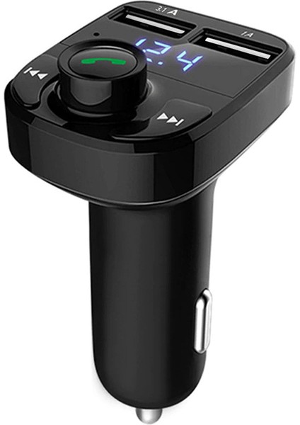 Çok Fonksiyonlu Araç Bluetooth Fm Transmitter Cihazı Araba Mp3 Çalar Oto Çakmaklık Şarj Aleti Müzik Kiti