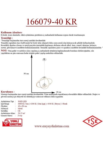 166079-40 LED Krom Avize modelleri