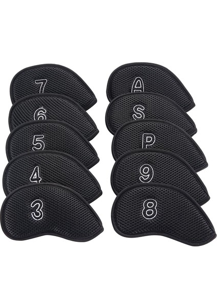 10 Adet/pack Featy Golf Demir Kapakları Set Golf Demir Kafa Kapakları Set Koruyucu Siyah (Yurt Dışından) fiyatları