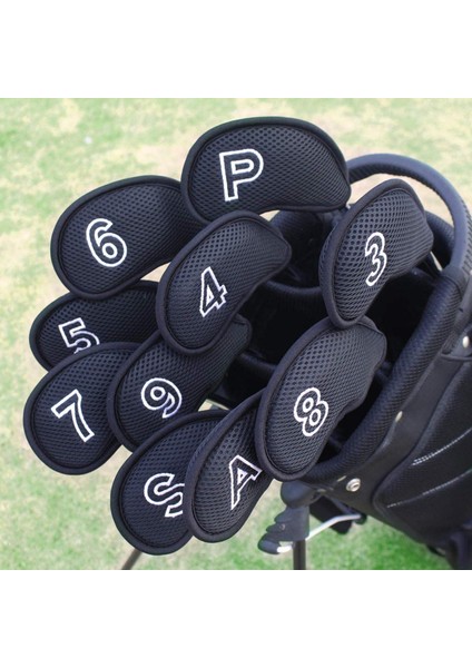 10 Adet/pack Featy Golf Demir Kapakları Set Golf Demir Kafa Kapakları Set Koruyucu Siyah (Yurt Dışından) modelleri
