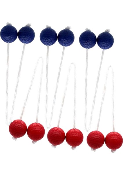 6x Çocuklar Için Merdiven Topu Yetişkinler Oyunu Yedek Bola Strands Kırmızı ve Mavi (Yurt Dışından)