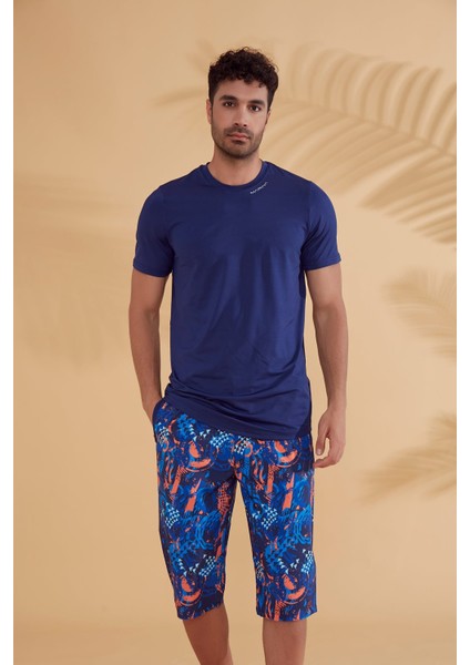 Lacivert Desenli Erkek Şort S2360 indirimleri