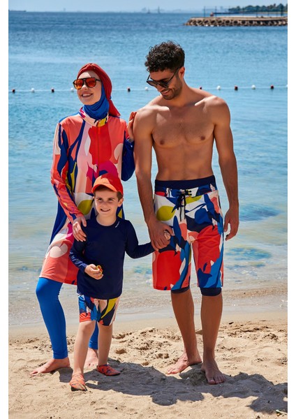 Lacivert Desenli Erkek Şort S2350