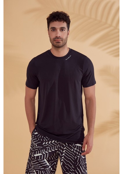 Siyah Erkek Yüzme Tişört T2341 modelleri