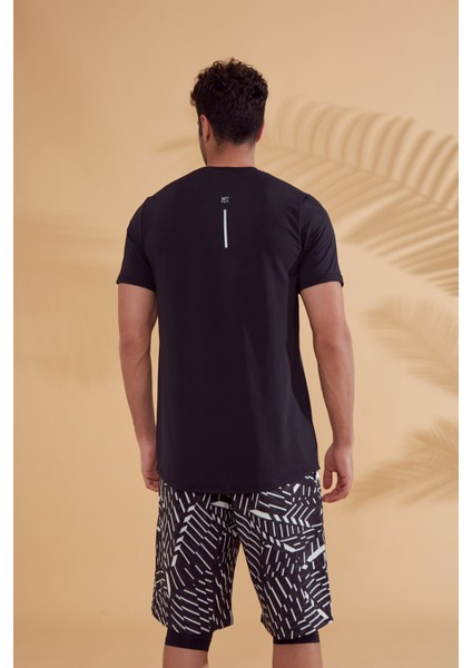 Siyah Erkek Yüzme Tişört T2341 fırsatları