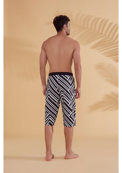 Siyah Desenli Erkek Şort S2359 indirimleri