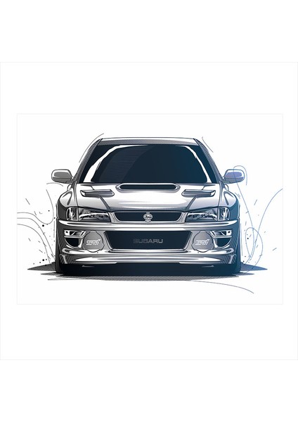 Ahşap Tablo Subaru Impreza Wrx Araba 32CM x 44CM