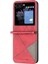 Samsung Galaxy Z Flip5 Kırmızı Için Rhombus Doku Deri Kılıf (Yurt Dışından) 2