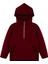 Çocuk Polar Yarım Fermuarlı Kapşonlu Kanguru Cep Sweatshirt Bordo Unisex 2