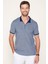 Erkek Slim Fit Fermuarlı Polo Yaka Pike Pamuklu Lacivert Tişört 1