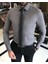 Italyan Stil Slim Fit Erkek Kravat Yaka Gömlek Gri T8739 1