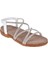 Taşlı Comfort Kadın Sandalet SMS-2546 BEYAZ TAŞLI 1