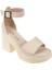 Platform Taban Kadın Sandalet SMS-1623 BEJ 1