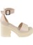 Platform Taban Kadın Sandalet SMS-1623 BEJ 2