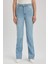 Mia Flare Fit Yüksek Bel Yırtmaçlı İspanyol Paça Uzun Jean Pantolon A5153AX23HS 1