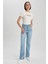 Mia Flare Fit Yüksek Bel Yırtmaçlı İspanyol Paça Uzun Jean Pantolon A5153AX23HS 3
