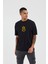 Unisex Smile Baskılı Siyah Oversize T-Shirt 2