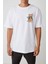 Erkek Samuray Cat Baskılı Beyaz Oversize Tshirt 2
