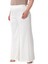 Büyük Beden Geniş Paça Beli Arkadan Lastikli Saten Beyaz Pantolon 5