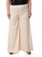 Büyük Beden Geniş Paça Beli Arkadan Lastikli Saten Bej Rengi Pantolon 1