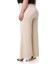 Büyük Beden Geniş Paça Beli Arkadan Lastikli Saten Bej Rengi Pantolon 3