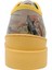 Kadın Vegan Deri Sarı Sneakers - Sunsets and Silhouettes Tasarım 5