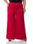 Büyük Beden Geniş Paça Beli Arkadan Lastikli Saten Kırmızı Pantolon 1