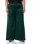 Büyük Beden Geniş Paça Beli Arkadan Lastikli Saten Zümrüt Yeşili Pantolon 1