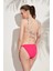 Kadın Gri Fuşya Desenli Fırfır Detaylı Üçgen Bikini Takım HZL23S-PC12079321 4