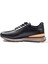 Erkek Günlük Ithal Taban Deri Sneaker 17042 Siyah 4