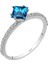 Pırlanta ve Prenses Kesim London Blue Topaz Yüzük 0423R0190 1