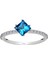 Pırlanta ve Prenses Kesim London Blue Topaz Yüzük 0423R0190 2