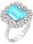 Pırlanta ve Oktagon Kesim Akuamarin Taşlı Yüzük 0423R0196 1