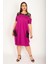 Kadın Fujya Büyük Beden Roba ve Cep File Detaylı Viskon Elbise 65N35698 1