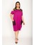 Kadın Fujya Büyük Beden Roba ve Cep File Detaylı Viskon Elbise 65N35698 4