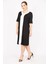 Kadın Siyah Büyük Beden İki Renkli Elbise 65N35829 1