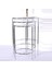 Arbentedarik Nesting 3lü Gümüş Metal Camlı Yan Sehpa Zigon Sehpa Orta Sehpa 3