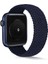 Apple Watch 40MM Silikon Kordon Hasır Örgü Görünümlü Kayış Small Kordon Krd-38 (Lacivert) 1