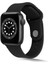 Apple Watch 38MM Silikon Kordon Hasır Örgü Görünümlü 7 Kademeli Ayarlanabilir Kayış Krd-37 (Siyah) 1